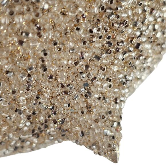 Beaded Onion Shape Christmas Ornament Gold Silver 5x4.5" Holiday Decor Christmas - Picture 6 of 16